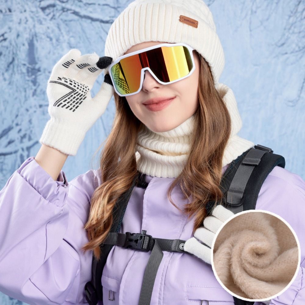 Wool Glove Lined - Gorro de senderismo de Color sólido,