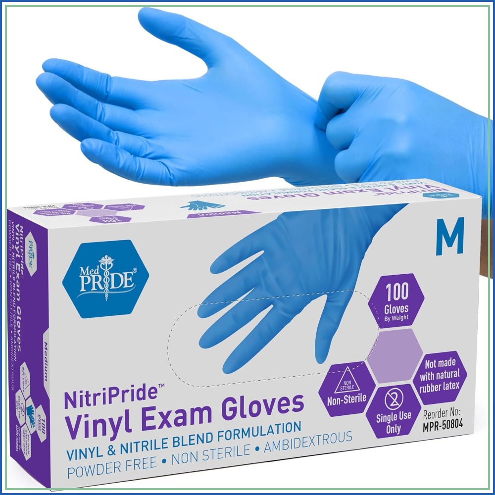 Exam Glove Nitrile - Guantes de Examen de Nitrilo/Vinilo, Sin