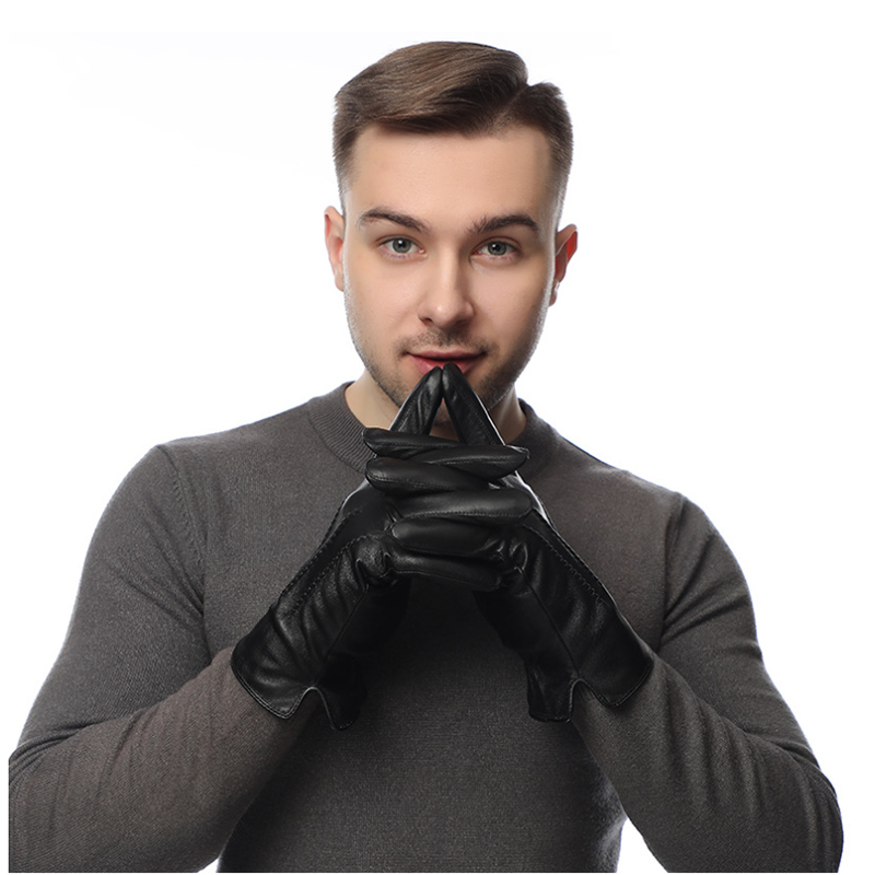 Wool Glove Lined - Guantes de piel de oveja auténtica