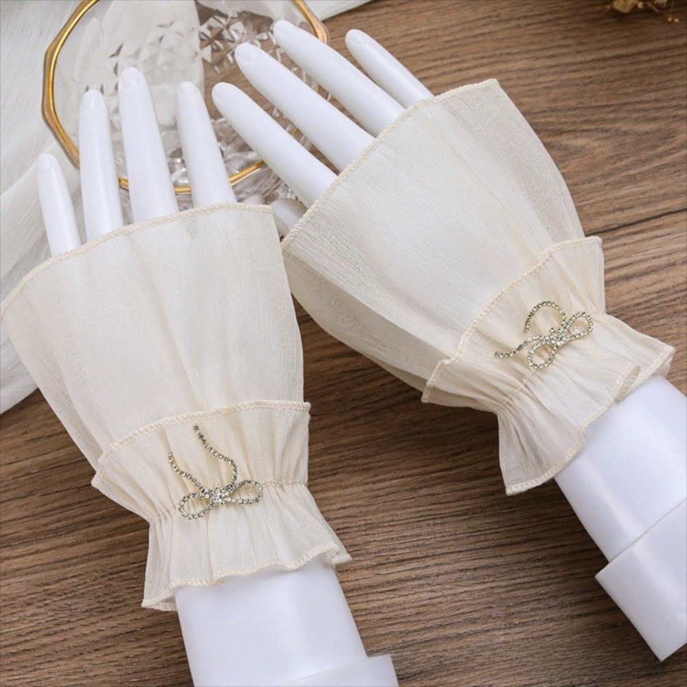 Fingerless Glove Knit - Guantes sin dedos con puños plisados