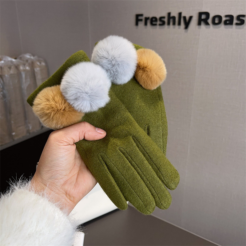 Wool Glove Lined - Guantes de lana para mujer, con