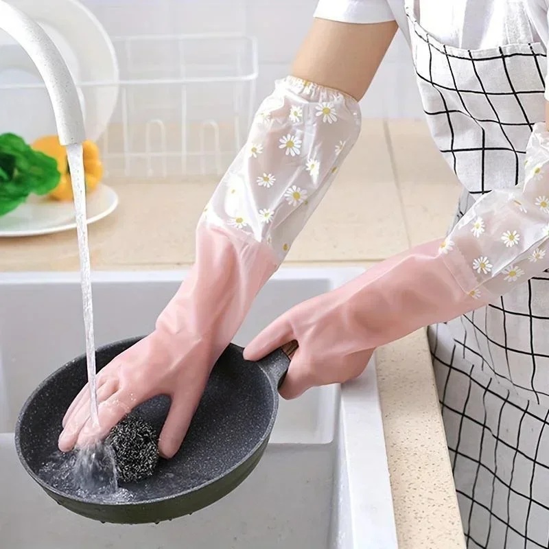 Dish Glove Rubber - Guantes de goma de manga larga