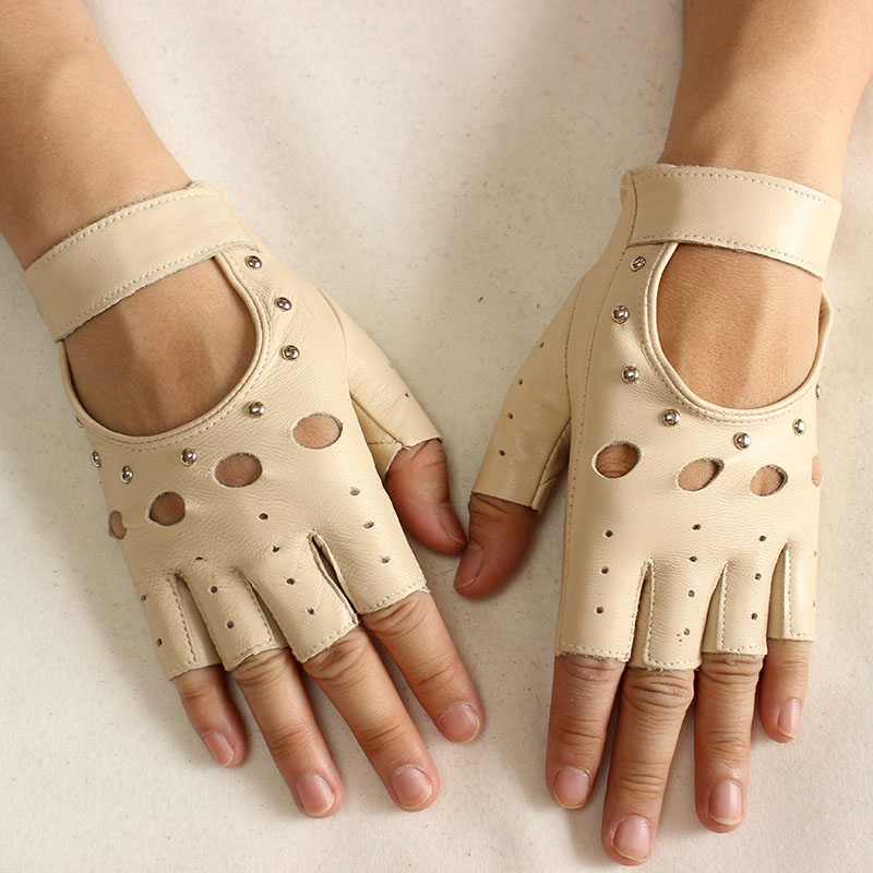 Leather Driving Glove - Guantes de cuero para mujer, de