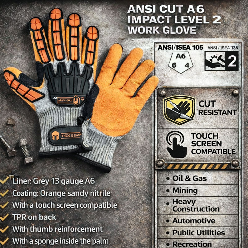 Nitrile Mechanic Glove - Guantes de trabajo NMSafety antivibración, resistentes