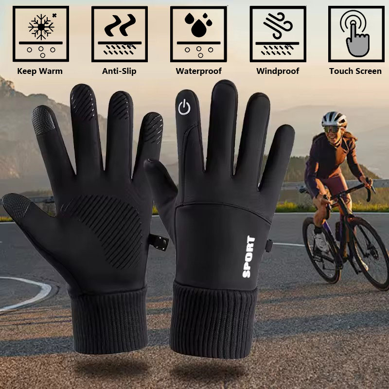 Ski Glove Waterproof - Guantes negros de invierno cálidos con