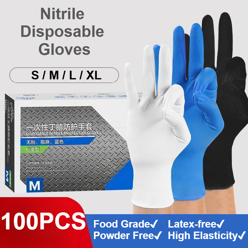 Exam Glove Nitrile - Guantes desechables de nitrilo, 100 Uds.,