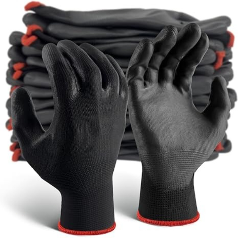 Nitrile Mechanic Glove - Guantes con revestimiento de PU negro,