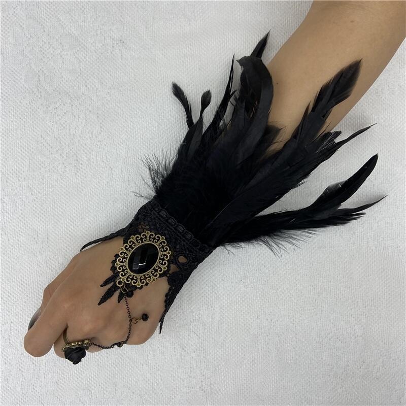 Motorcycle Glove Knuckle - Guantes de encaje de plumas de