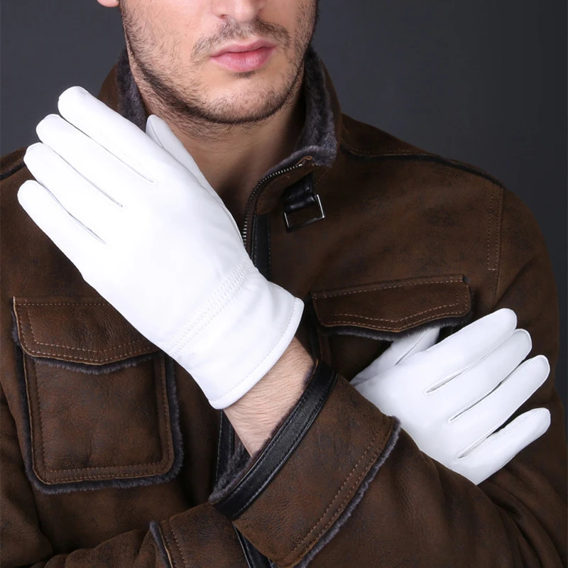 Guantes blancos de cuero genui - Leather Driving Glove reseña y precio