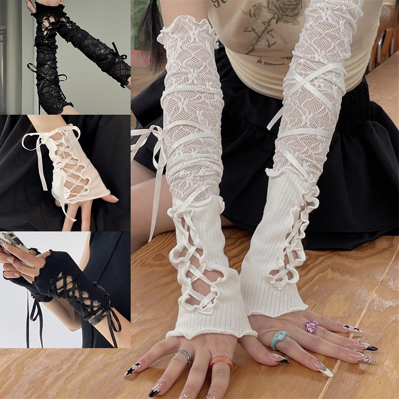 Mangas de encaje sin dedos par - Fingerless Glove Knit reseña y precio