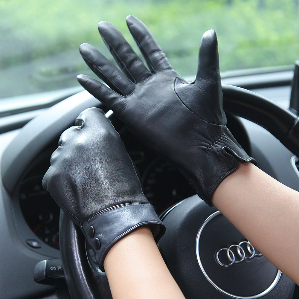 Guantes de cuero auténtico neg - Wool Glove Lined reseña y precio