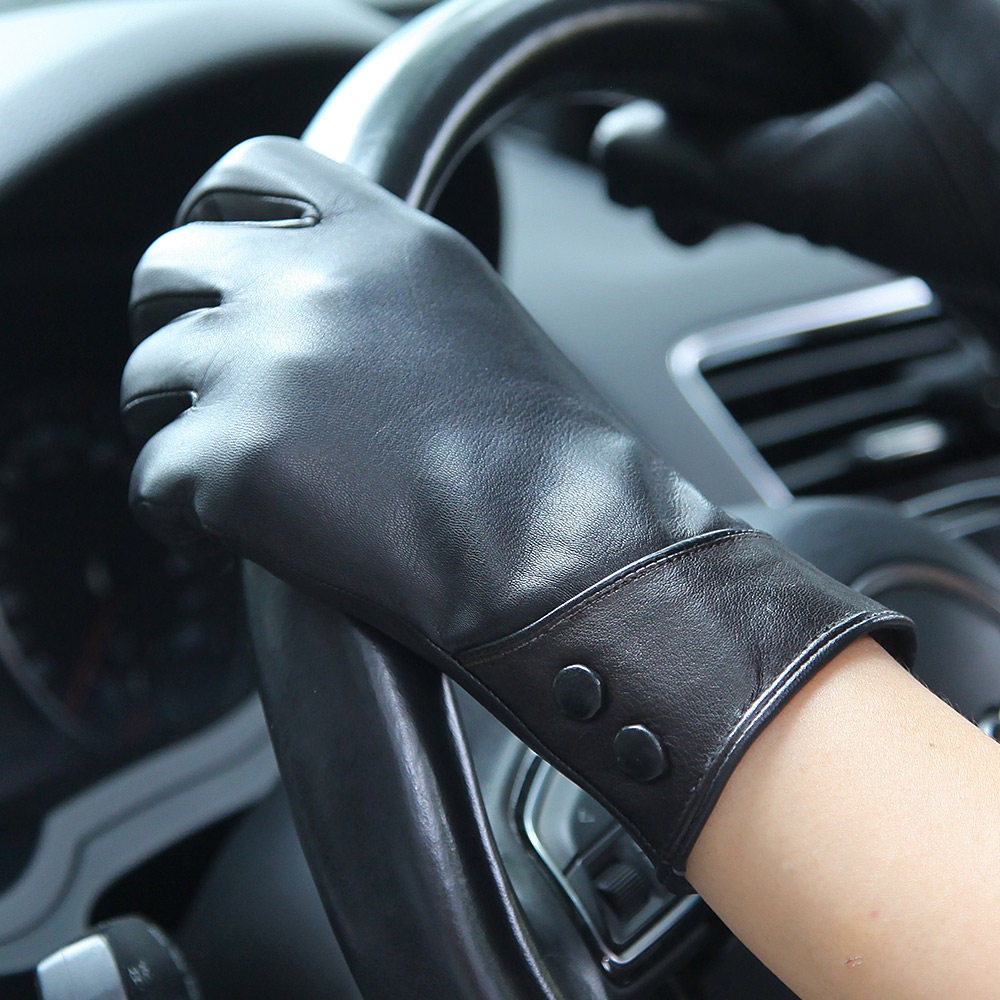 Guantes de cuero auténtico neg - Wool Glove Lined reseña y precio
