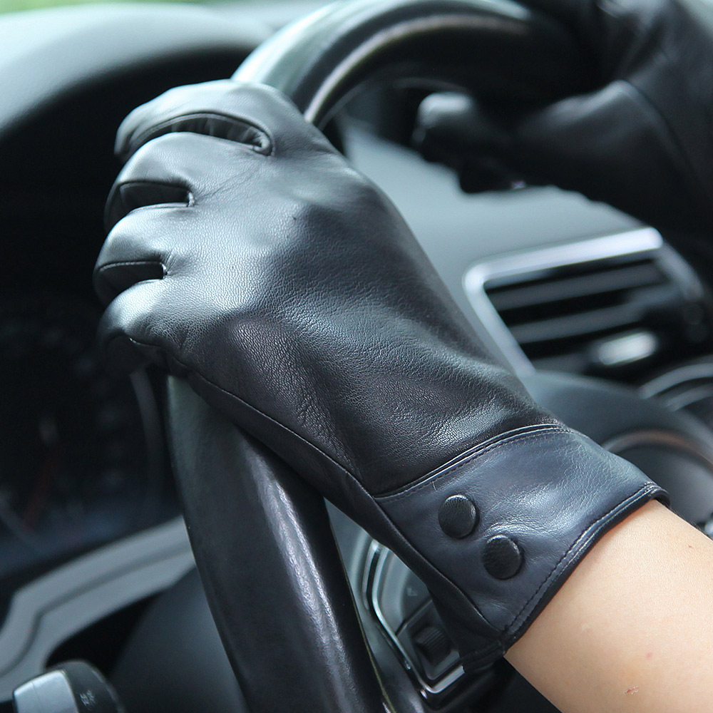 Guantes de cuero auténtico neg - Wool Glove Lined reseña y precio