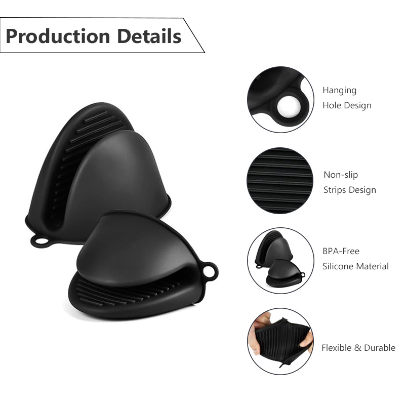 Paquete de 2 manoplas de silic - Oven Mitt Silicone reseña y precio