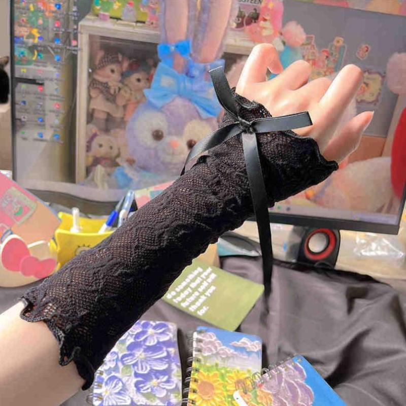 Guantes góticos de malla sin d - Fingerless Glove Knit reseña y precio