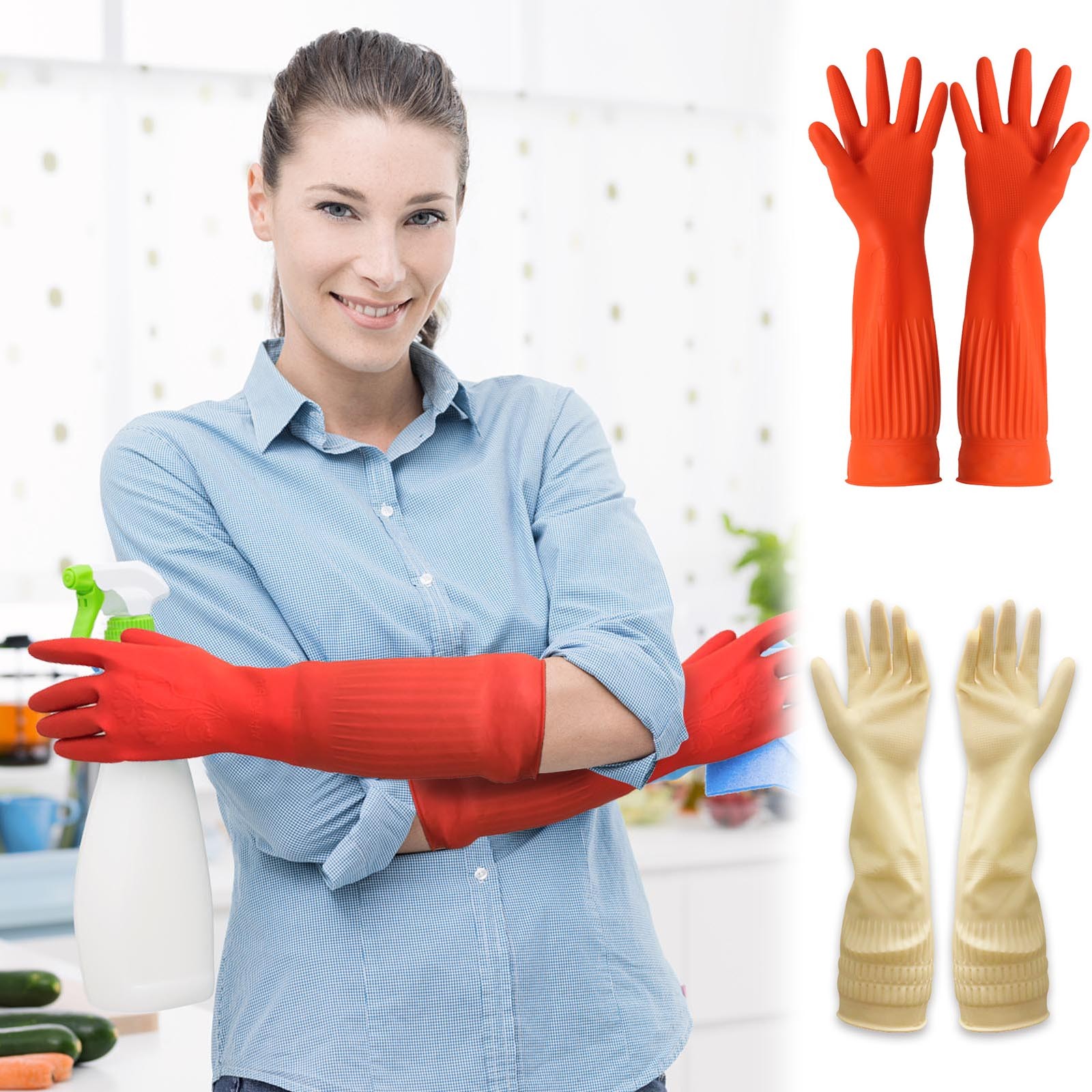 Guantes limpios de goma cómodo - Dish Glove Rubber reseña y precio