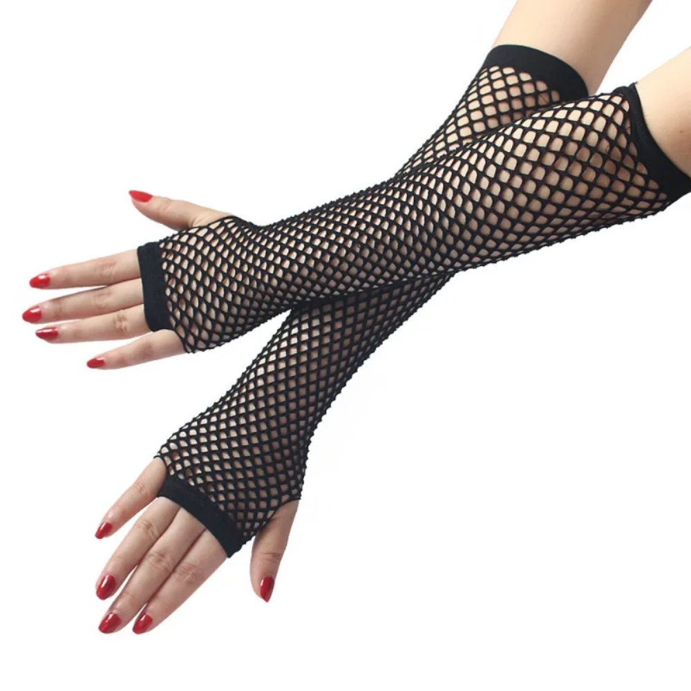 Guantes largos de rejilla de n - Fingerless Glove Knit reseña y precio