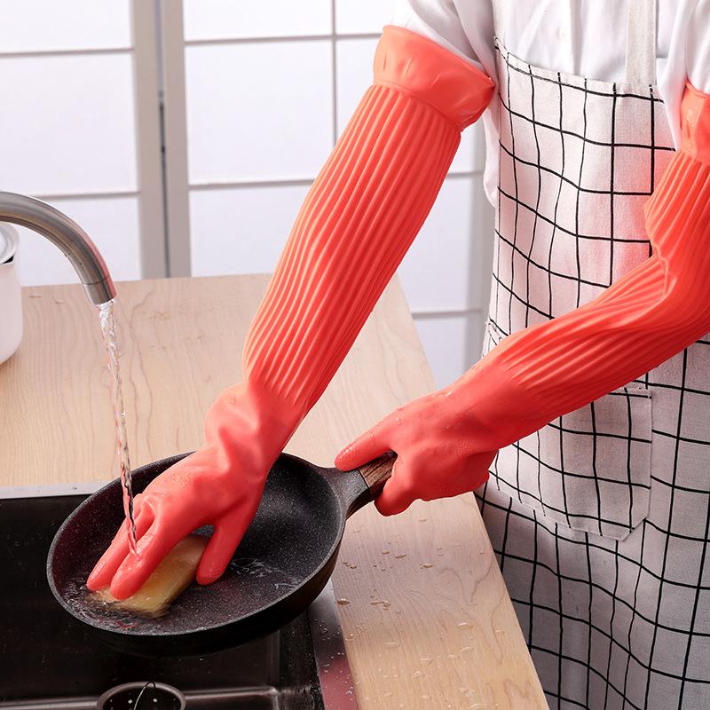 Guantes largos de goma reutili - Rubber Glove Cleaning reseña y precio