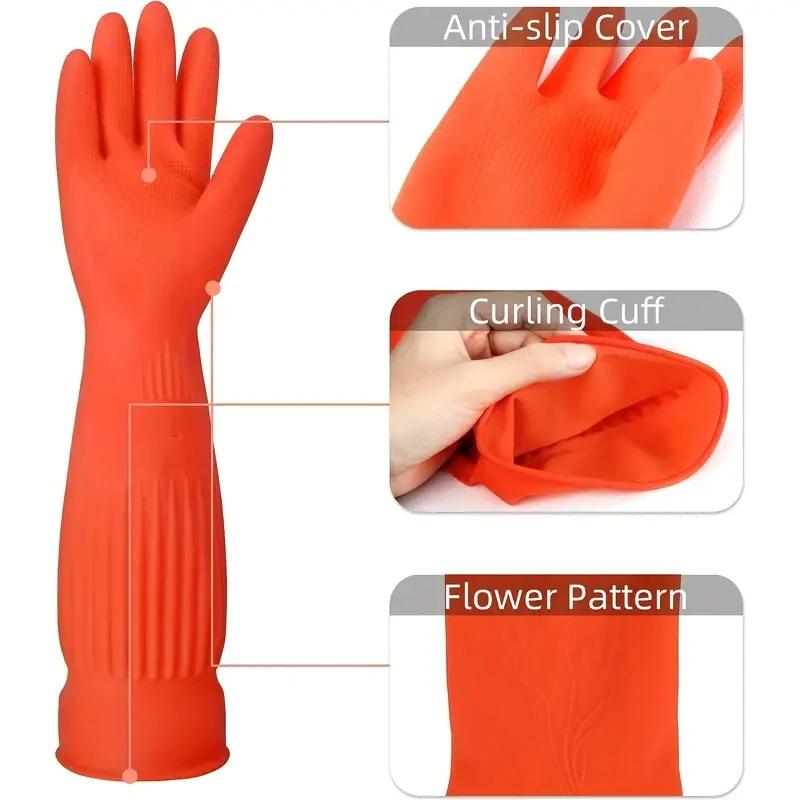 Guantes largos de goma reutili - Rubber Glove Cleaning reseña y precio