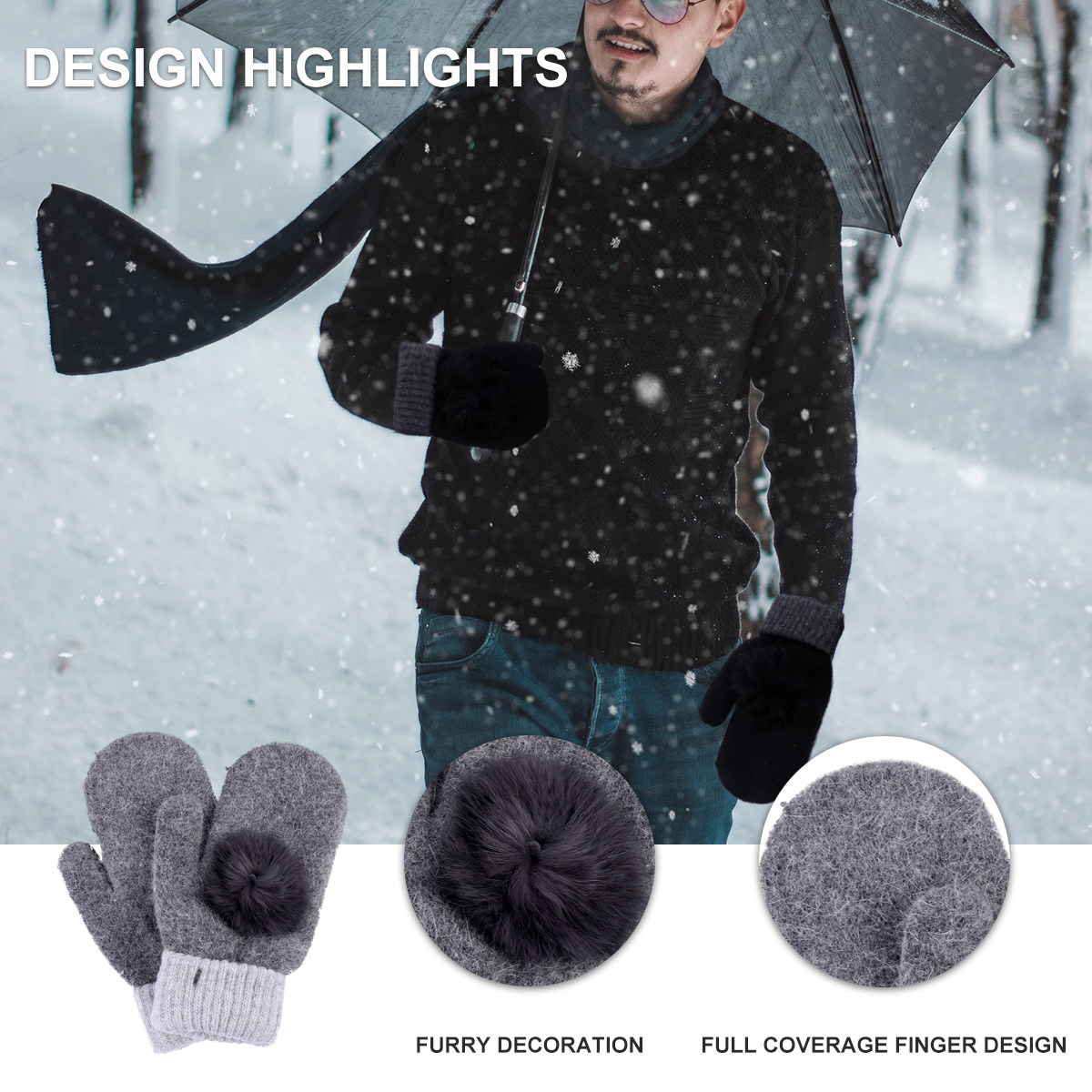 2 Pares de Manoplas Cálidas de - Wool Glove Lined reseña y precio