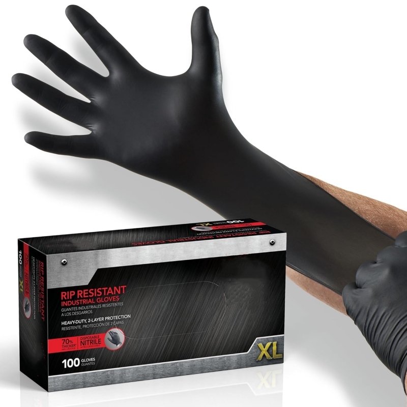 100 Guantes de Nitrilo Negros  - Latex Disposable Glove reseña y precio
