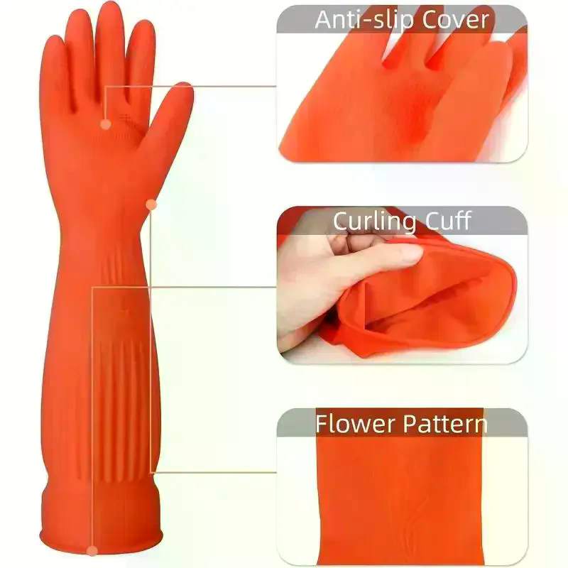 Guantes largos de goma reutili - Dish Glove Rubber reseña y precio